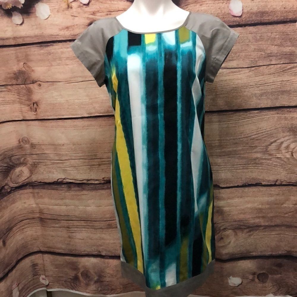 Kenneth Cole multi color print shift dress